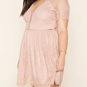 Pink eyelash lace dress